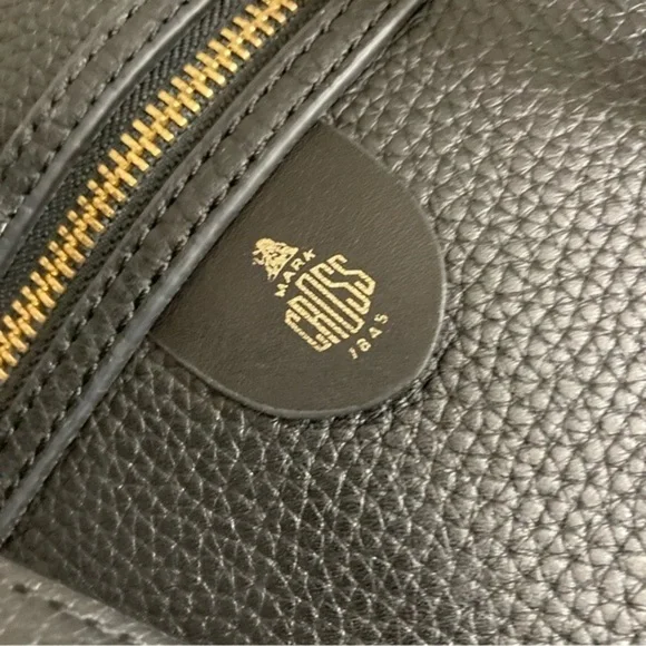 Mark cross black leather tote bag with pouchette